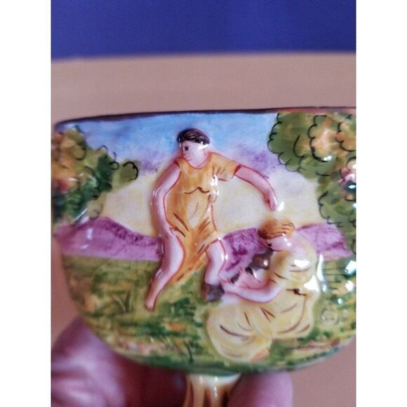 Bing Co FBS Vase Bottle France ? Ferdinand footed Dancing antique hand painted - Picture 7 of 11